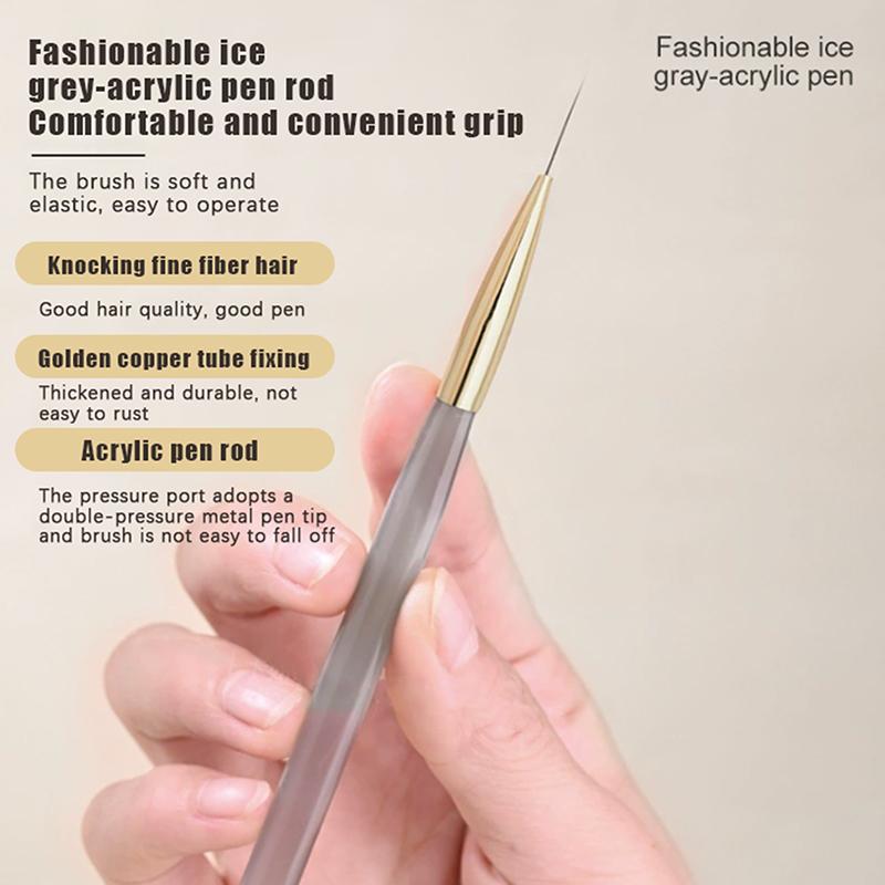 5Pcs Acrylic Handle Extremely Fine Nail Art Liner Pen Diy Painting Brush Drawing Lines Stripe Flower Painting Pen Uv Gel Brush