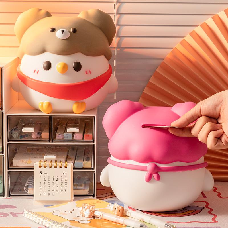 Креативная мультяшная копилка-копилка с клеем и эластичной накладкой в виде попугая, которую можно хранить и вынимать, большая емкость, устойчивая к падениям, детская игрушка-кукла