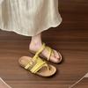 2025 New Flat Sandals Women's Summer Wear Casual Retro Cover Toe Flat Heel Fashion Sandals
