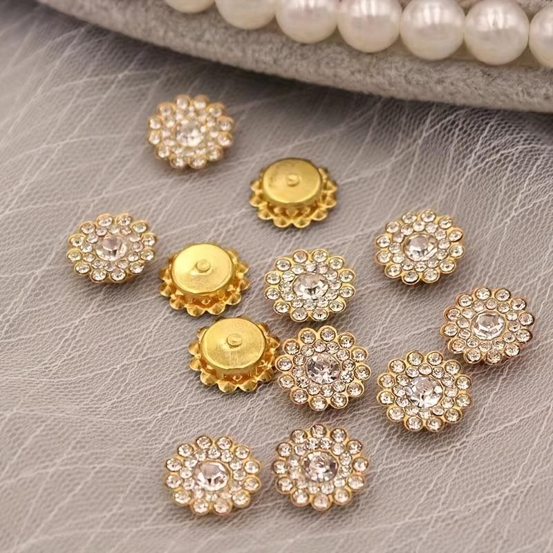 14mm Round Plum Blossom Glass Three-Layer Flower Rhinestone Patch, clothing accessory, DIY clothing hair accessory rhinestone glass button