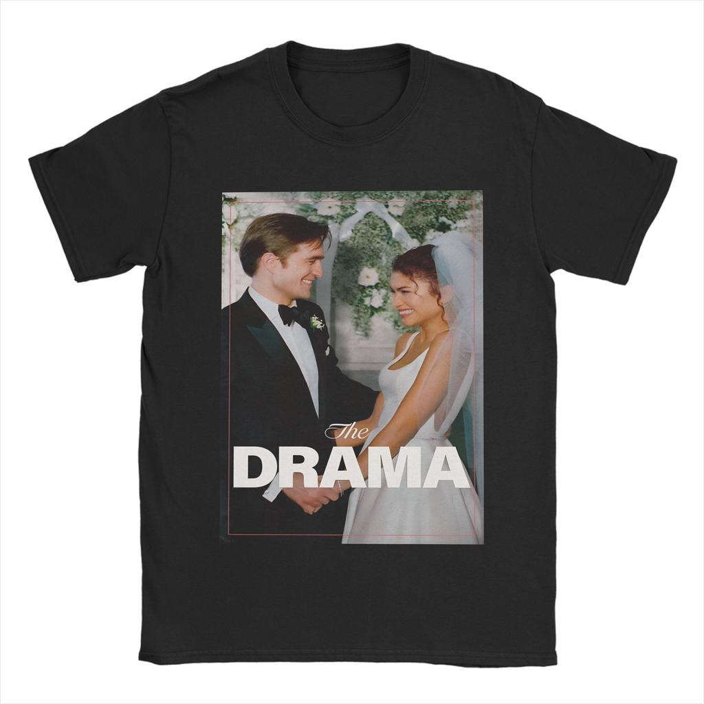 The Drama 2026 Zendaya Robert Pattinson T Shirt For Unisex Unisex 100 Cotton Hipster TShirts Crew Neck Tees Short Sleeve Tops