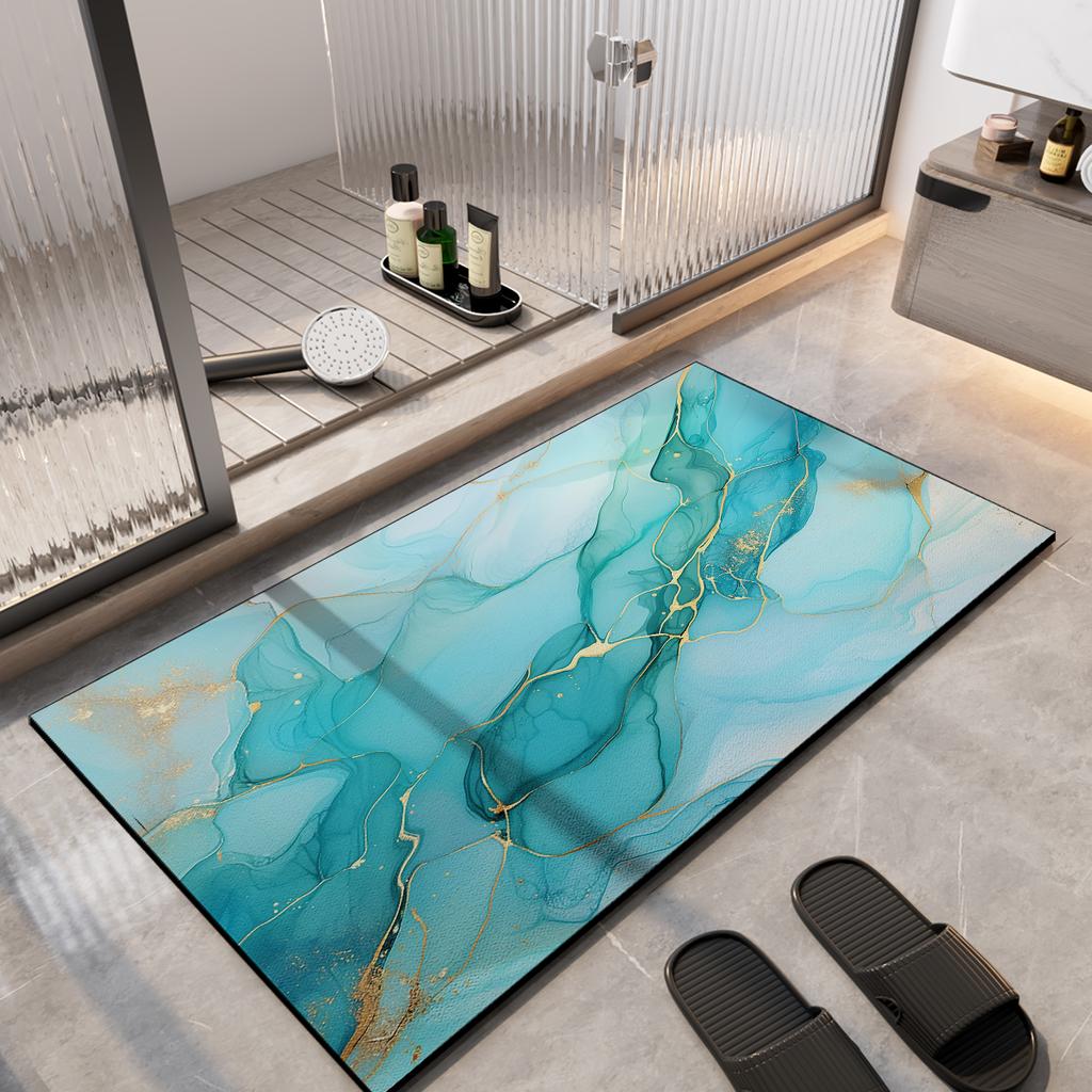 Nordic Bathroom Rug Absorbent Bath Mat Non Slip Floor Mats Quick Dry Bathtub Shower Pad Toilet Carpet Entrance Doormat Washable