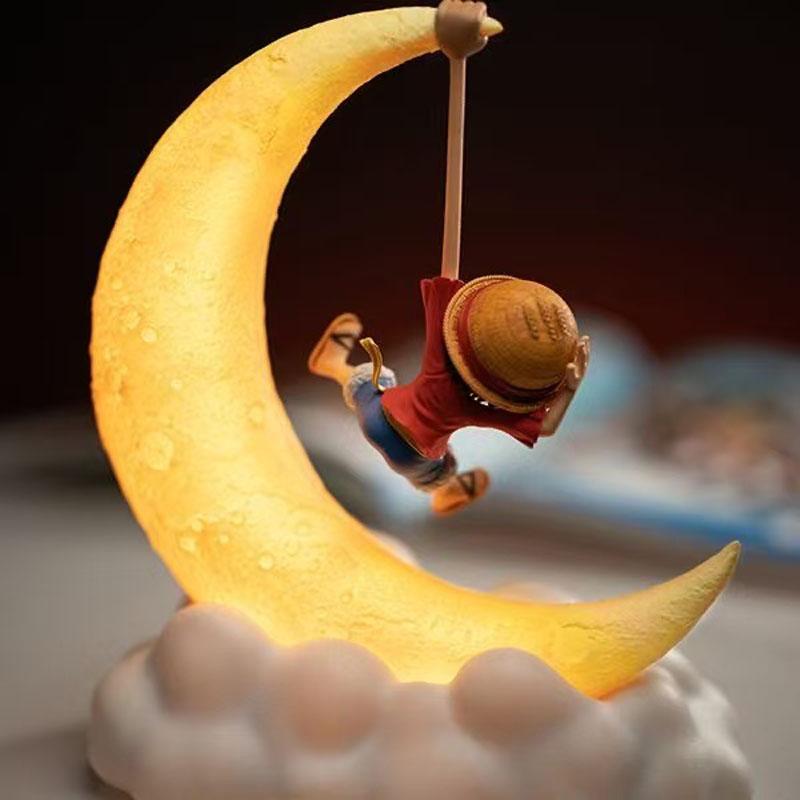 One Piece Луффи Ночник Аниме Периферия Настольное Украшение Лунная Лампа Детские Подарки