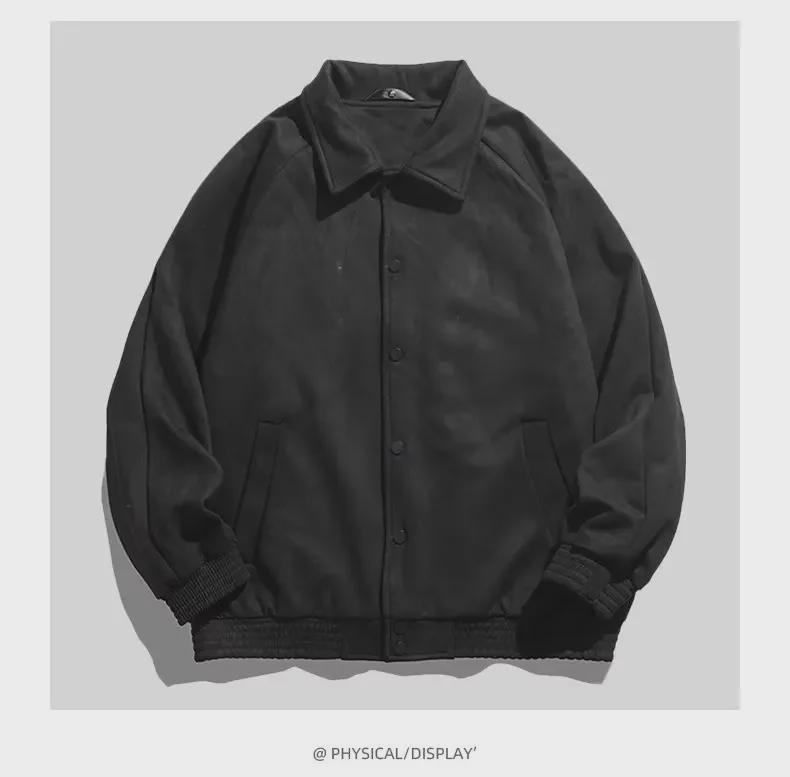 Мужская бейсбольная куртка из замши в стиле ретро — повседневная, универсальная, весенняя мода для пар и мальчиков