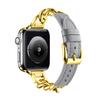 Роскошный кожаный ремешок для Apple Watch, ремешок 44 мм, 40 мм, 45 мм, 41 мм, 38 мм, 42 мм, браслет из нержавеющей стали для iWatch Series 8 Ultra 7 6 5