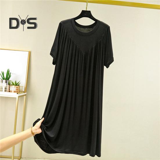 Pullover Lady Night Robe Short Sleeves Stylish Sleepwear Women Night Dress