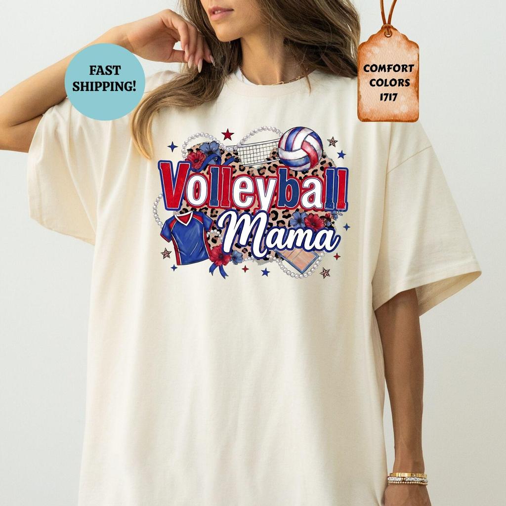 Comfort Colors Volleyball Mama Shirt, Game Day T-Shirt, Sports Mom Gift
