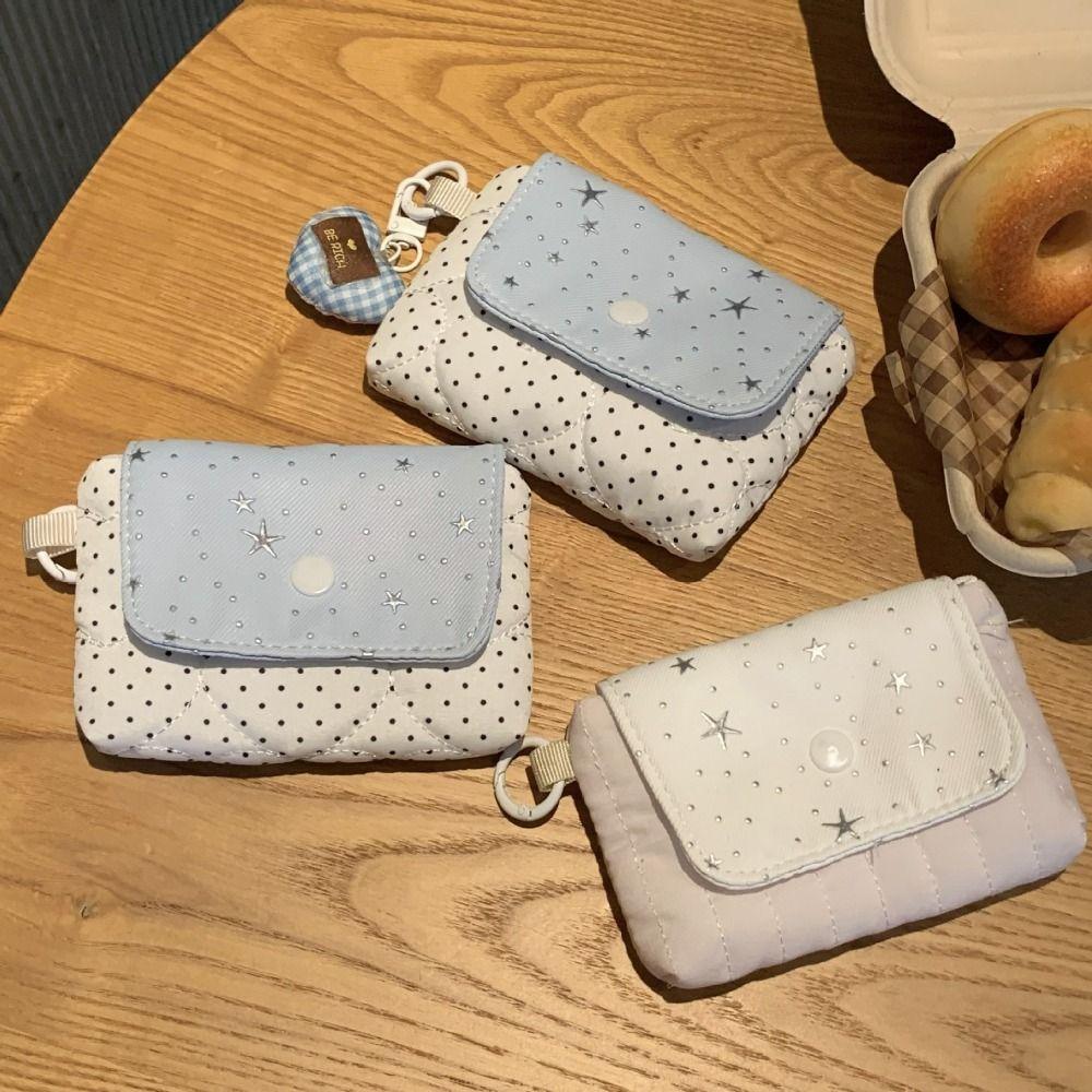 Handheld Cosmetic Pouch Star Pattern Dot Star Storage Bag Versatile Coin Bag for Women