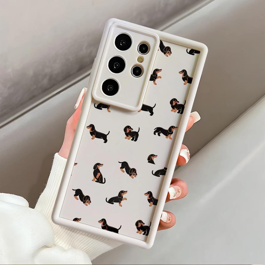 Креативный минималистичный чехол-кейс для телефона с таксой для Samsung Galaxy S26 Ultra S24 Plus S22 S25 Edge S23 FE S25 S21 S20FE S24Ultra