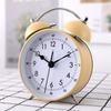 4-дюймовый будильник, простые скандинавские металлические настольные часы, домашние прикроватные немые игольчатые часы для студентов, утро встает