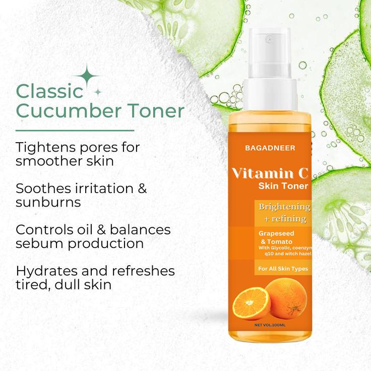 Освежающий спрей и тоник для лица | Тоник для сияющей кожи | Безалкогольный спрей и тоник для открытых пор Подтяжка | Женщины и мужчины | 100 мл