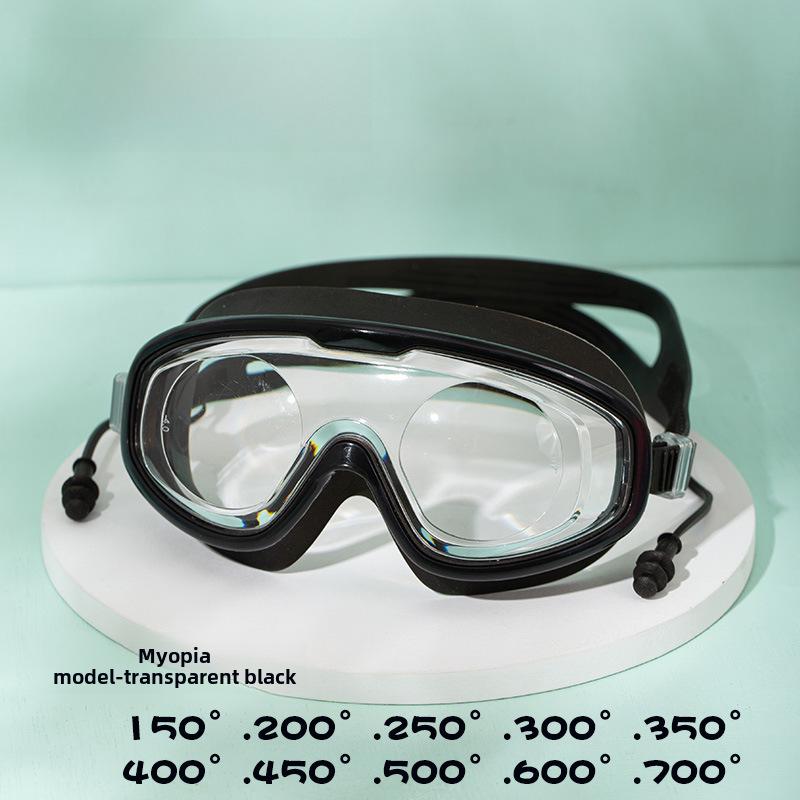 Очки для плавания унисекс с большой оправой для защиты от близорукости – противотуманные, с высоким разрешением, водонепроницаемые для взрослых