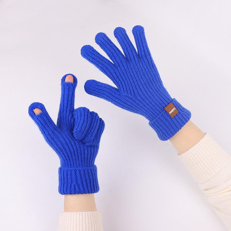 Iwarm fashion мужские и женские осенне-зимние удлиненные шерстяные перчатки для улицы, для верховой езды, теплые вязаные перчатки с сенсорным экраном, с раздельными пальцами