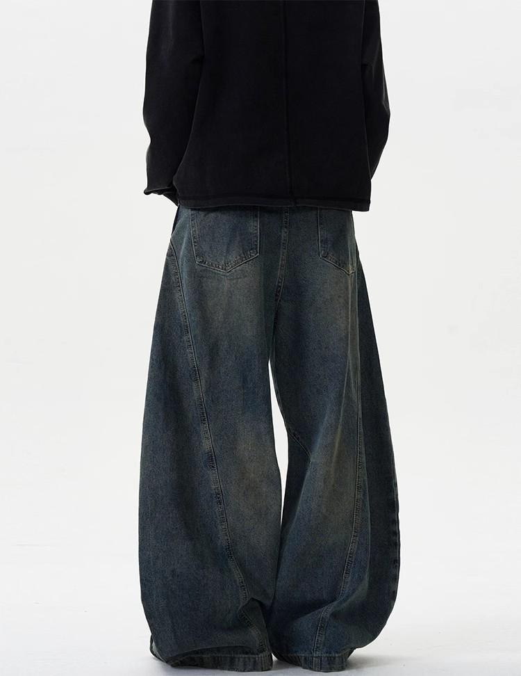 Американские Ретро Вываренные Потертые Джинсы Широкие Штанины - Унисекс Повседневный Тренд