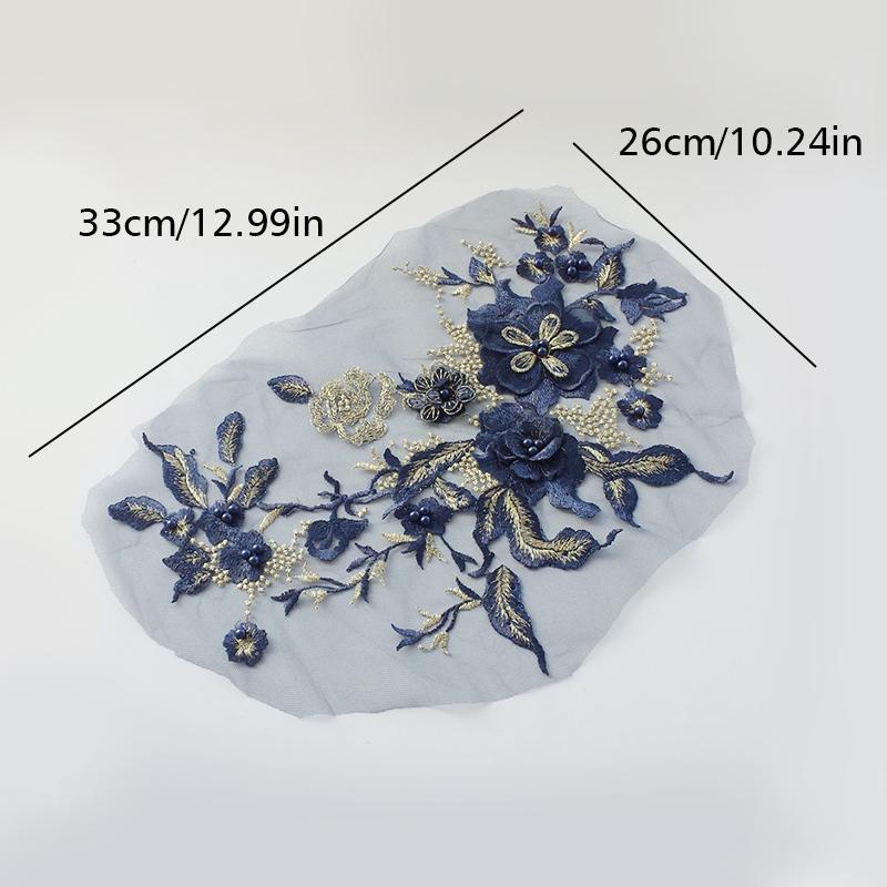 1 шт. кружевная ткань отделка сетчатый воротник для свадебного платья костюмы кружевные цветы нашивка DIY аксессуары 33X26CM