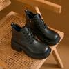Весна и осень новые женские ботинки Martin с толстой подошвой модные круглые ретро-ботфорты со средним толстым каблуком и боковой молнией короткие ботинки для женщин