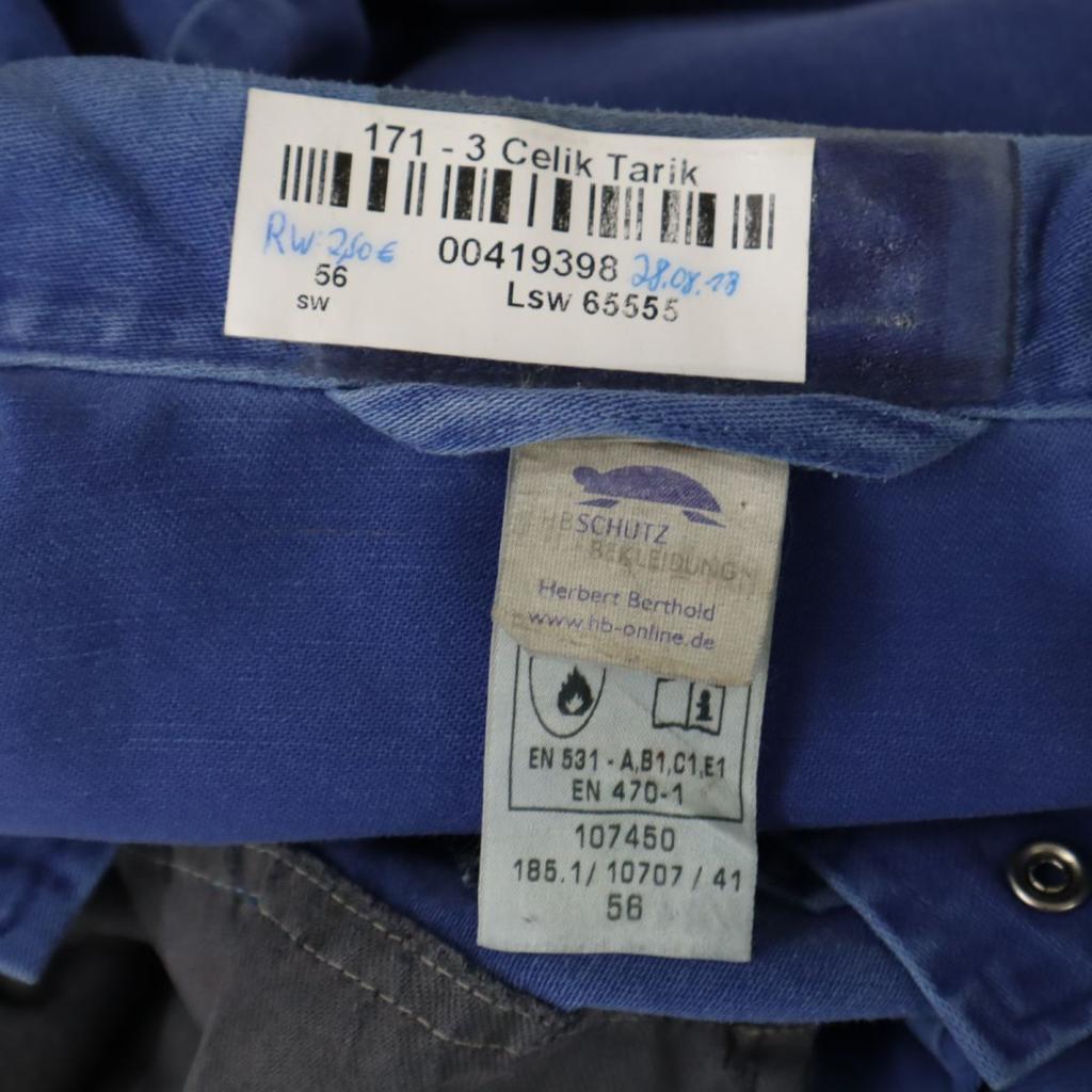 HBSCHOTZ 80-е Светоотражатель Eurowork Винтажная Рабочая куртка 56 синяя Мужская Б/У