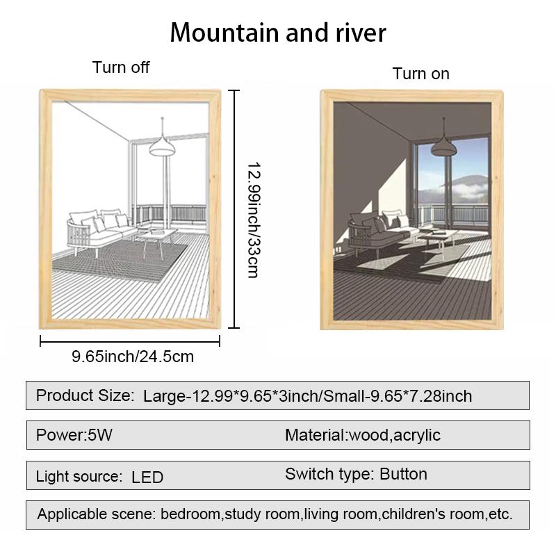 Современный эскиз в художественном стиле, освещение, картина 9,65*7,28 дюйма, трехцветная светодиодная декоративная картина, меняющая свет, подходит для коридора спальни
