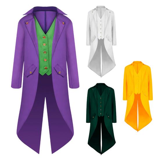 Средневековый смокинг, костюм, пальто, костюм на Хэллоуин, ретро смокинг, костюм на Хэллоуин, косплей, пиджак средней длины