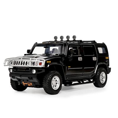 1/24 HUMMER H2 Модель автомобиля из литого металла Игрушечная модель внедорожника Звуковая и световая имитация Коллекция детских игрушек в подарок