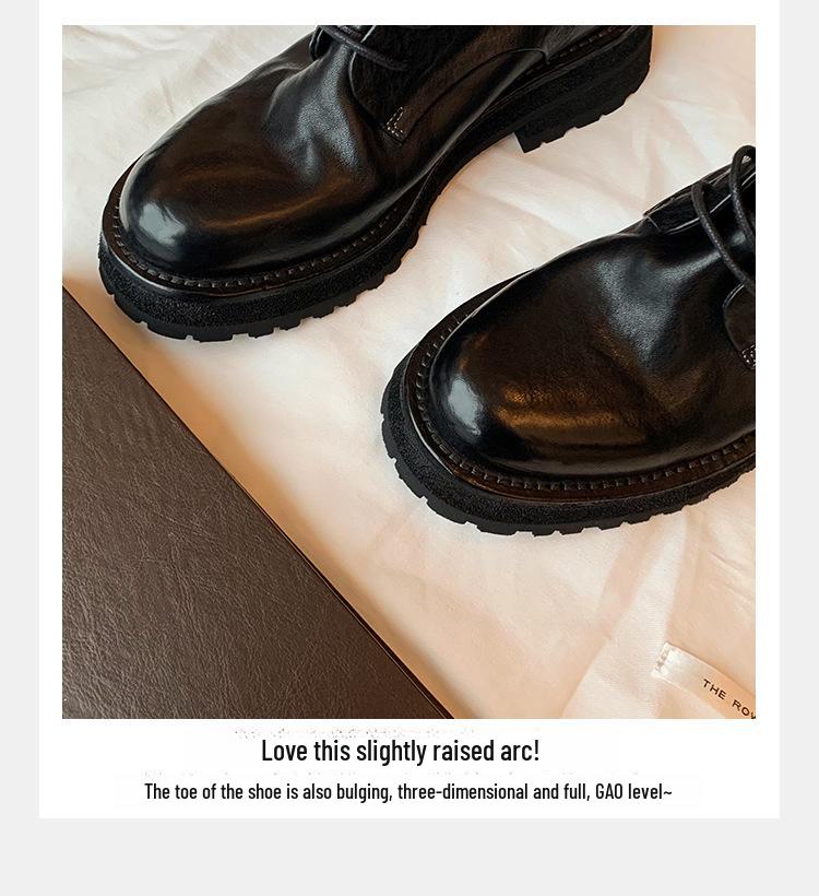 Женские короткие ботинки Martin Grape Mom из высококачественной мытой кожи с круглым носком, толстой подошвой и шнуровкой в британском стиле