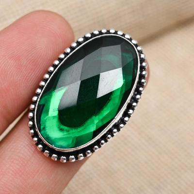 Хром-диопсидовый драгоценный камень ручной работы стерлингового серебра 925 пробы ювелирные изделия ручной работы модное кольцо