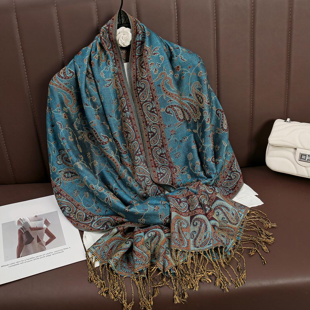Luxury Brand Autumn Cashmere Pashmina Shawl Lady Wrap Warm Winter Scarves Design Print Female Foulard Cotton Stoles Scarf