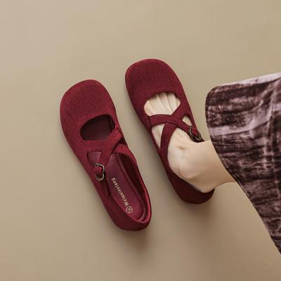 Weiwei girl 2188-11 туфли Мэри Джейн женские балетки с плоским дном и перекрестными ремешками в стиле ретро с круглым носком и неглубоким горлом одинарные туфли женские