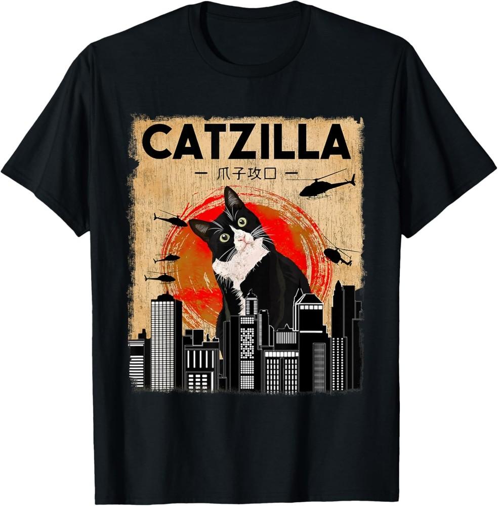 Vintage Catzilla tee - Funny Tuxedo Cat And Kitten T-Shirt Unisex T-Shirt