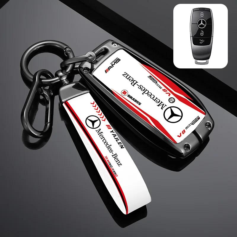 CRJ1 Car Racing Style Design Key Case Cover Shell For Mercedes Benz A C E S G Class GLC CLE CLA GLB GLS W177 W205 W213 W222 X167 AMG