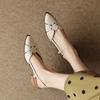 Retro Pointed Soft Leather Women's Shoes Front Bag Empty New Sandals Women's Hollow Thick Heel Shallow Mouth Single Shoes Tide