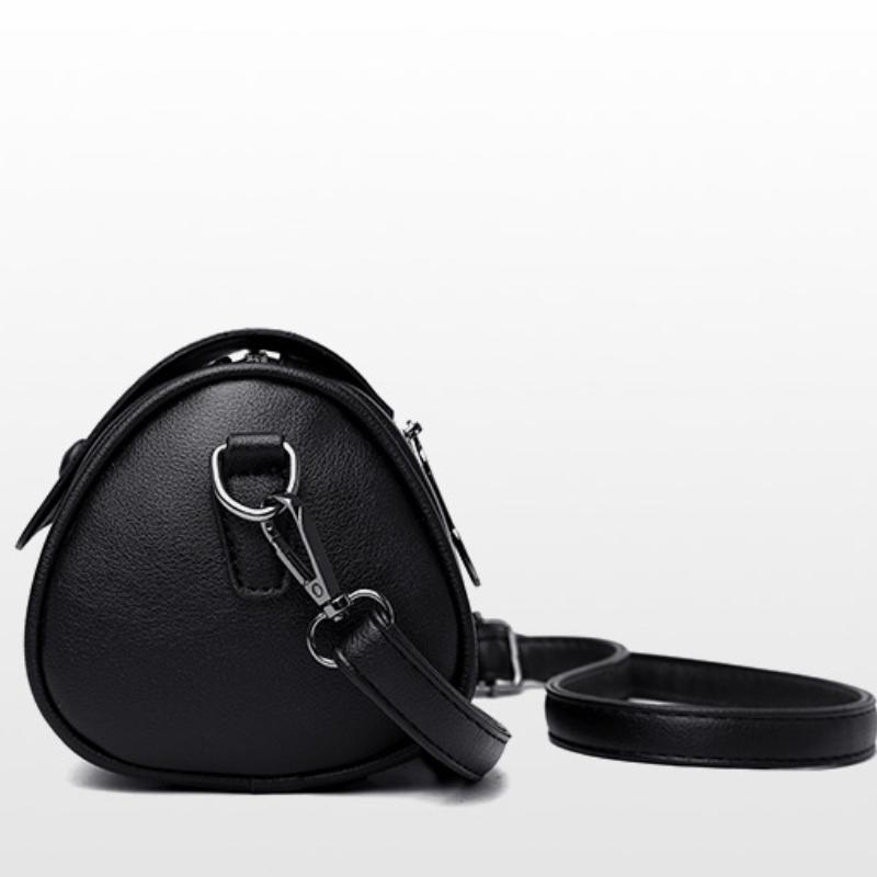 Маленькая сумка из мягкой кожи Женская одноплечевая сумка-мессенджер Новая универсальная женская однотонная сумка Сумка-цилиндр CLE