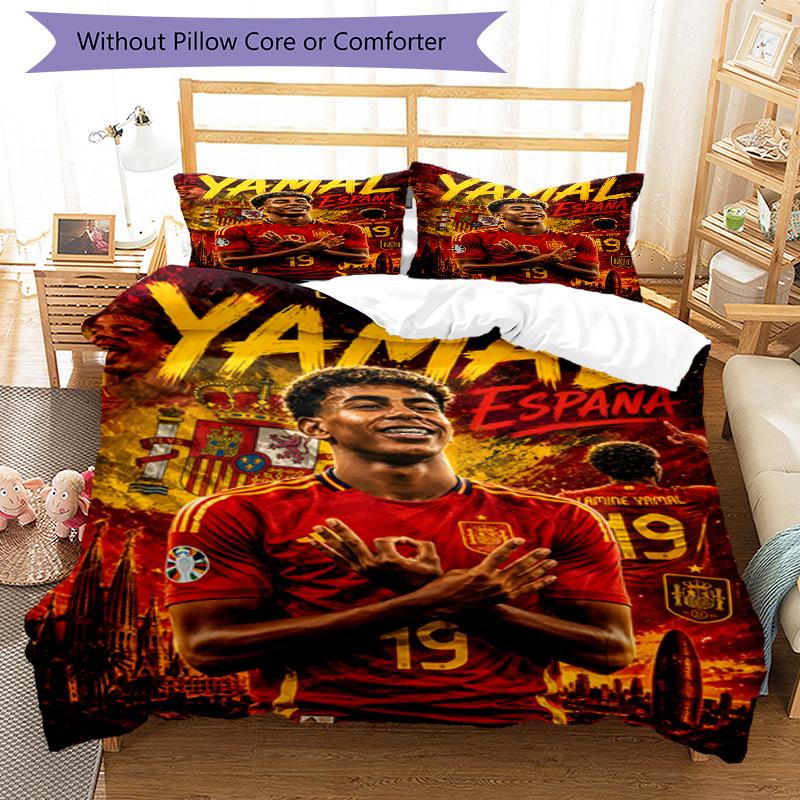 3pcs Yamal Design Cover Set - HD Printed Bedding with 1 Cover and 2 Pillowcases - Perfect for Home and Dorm Decor