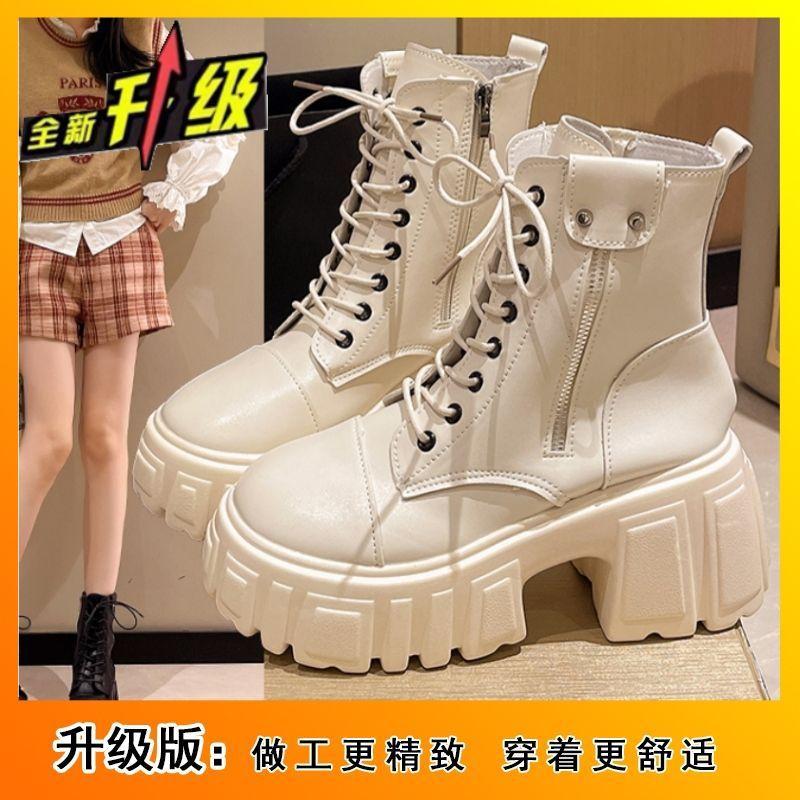 Casual short boots British super soft and comfortable thick-soled sweet and cool versatile lace-up Martin boots autumn new light and simple