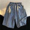 Мужские летние джинсовые шорты, свободные широкие пляжные брюки, спортивные повседневные шорты средней длины
