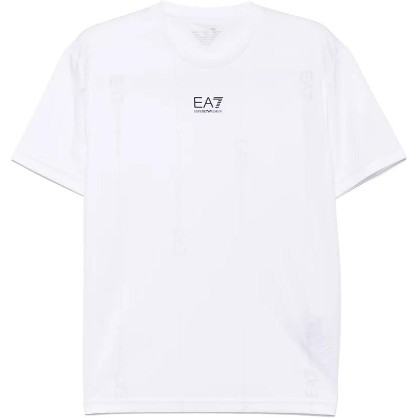 Emporio Armani Мужская футболка EA7 с принтом логотипа, однотонная, с коротким рукавом, топ Белый 7M0000-44AF1-3754