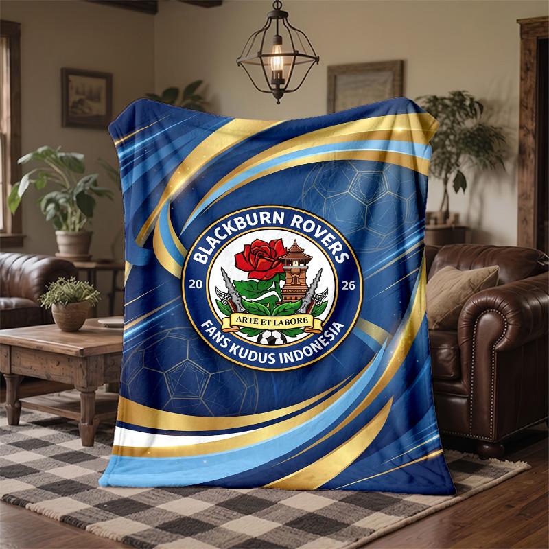 Blackburn Rovers Football Print Flannel Blanket Soft Warm Sofa Bed Throw Blanket For Home Office Bedroom