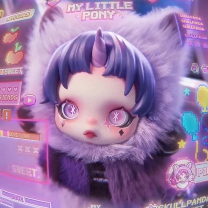Плюшевая игрушка Skullpanda X My Little Pony, слепой бокс, из мягкого плюшевого материала, для детей и коллекционеров