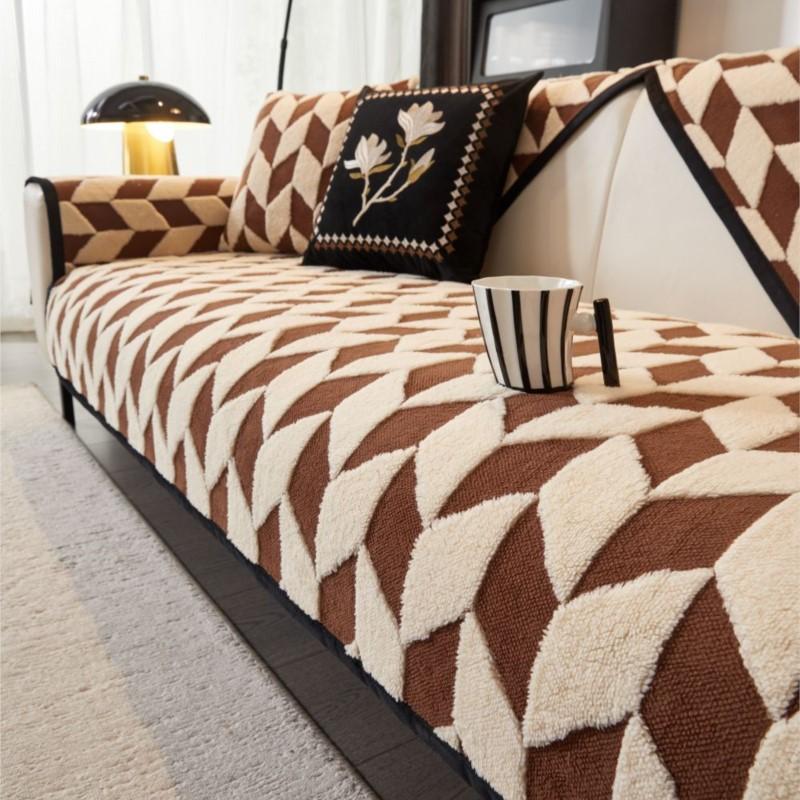 Зимний ромбовидный узор Чехол Funda Диванные коврики Гостиная Дом Нескользящая подушка для дивана Чехлы для дивана