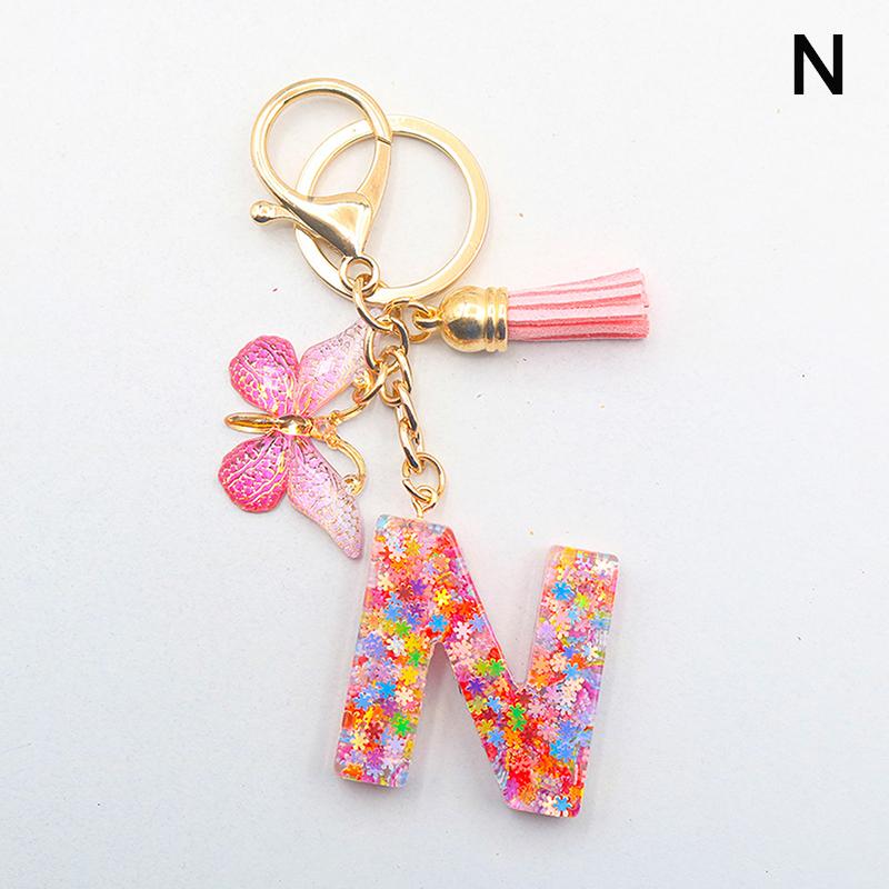 AZ 26 Буква Подвеска Брелок Кисточка Бабочка Подвески Брелоки Женские Украшения Сумка Автомобиль Брелок Подвеска