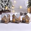 Christmas Wooden Desktop Decorative Ornaments Village Houses Adornment Small Ornament for Table Centerpiece