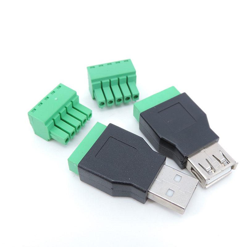 USB 2.0 Тип A Мужской Женский на 5 Pin 5pin винтовой разъем на USB-разъем с экраном USB2.0 на винтовой клеммный штекер