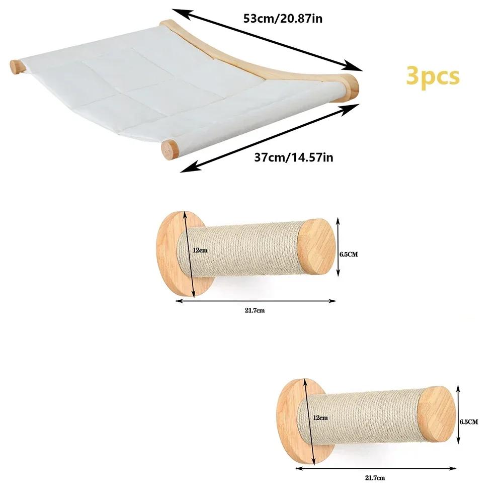 Cat Climbing Shelf Bridge Hammock Wall Cat Furniture Floating Shelves Tree Tower Cats Gym Walk for Scratching and Sleeping