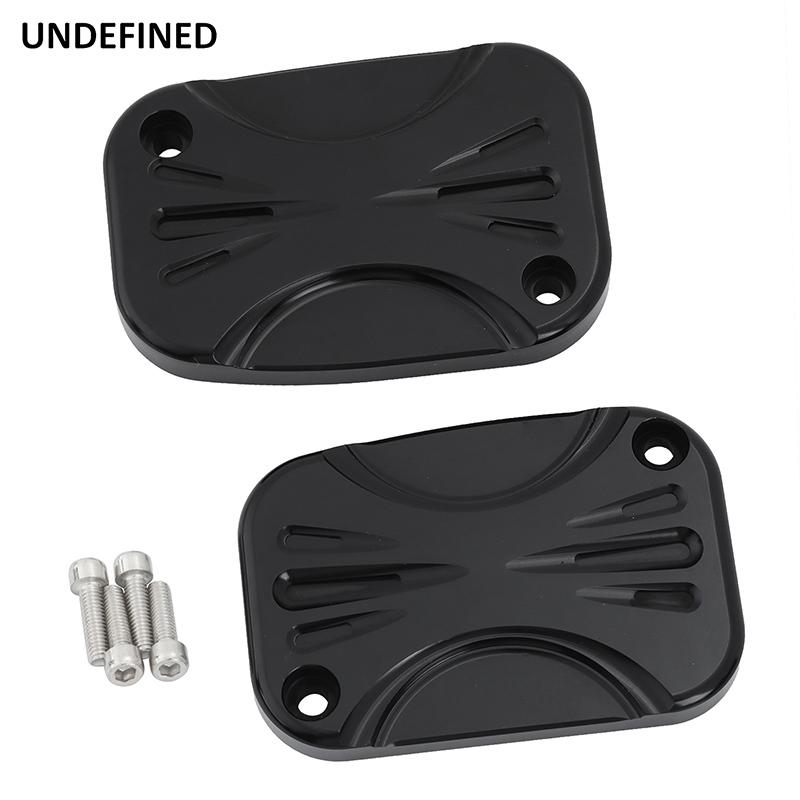Motorcycle CNC Brake Reservoir Master Cylinder Cover F&R For Harley Touring Road King Street Electra Glide Ultra V-Rod Night Rod