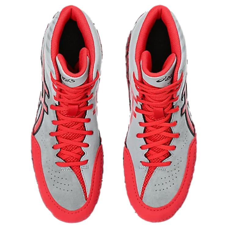 Asics Кроссовки Aggressor 5 с нескользящей подошвой и высоким верхом, мужские кроссовки, серо-красные 1081A048-020