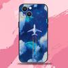 Чехол для телефона 'Самолет летит путешествие' для iPhone 16,15,14,13,12,11 Plus,Pro Max,XS,X,XR,SE,Mini,8,7, Мягкий силиконовый Черный чехол