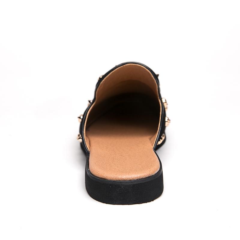 Модные мужские полушлепанцы Рок Панк Обувь с заклепками Мужские слипоны Повседневные мюли Мокасины Дышащие пенни-лоферы Zapatos Hombre