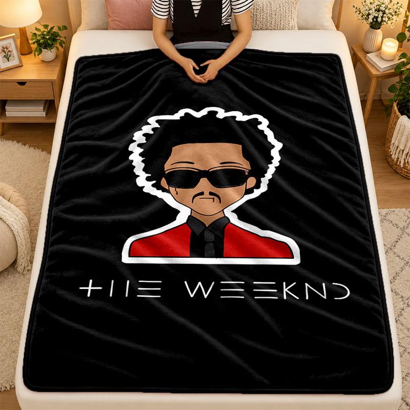 Flannel BlanketThe Weeknd Warm Soft Throw Blanket for Indoor Sofa Bed Living Room Use