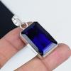 Blue Sapphire Gemstone Pendant 925 Sterling Silver- Handmade Design, Everyday Wear Jewelry, Unique Blue Sapphire Pendant Mother's Day Gifts