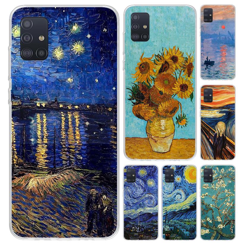 Чехол для телефона с картиной Ван Гога маслом для Samsung Galaxy A52 A32 A22 A12 A02S A50S A30S A10S Note 20 Ultra 10 Plus S10 A31 A20 A7